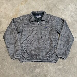 Patagonia Nano Puff 1/4 Zip Pullover Jacket Mens Sz XS Gray Insulated Primaloft